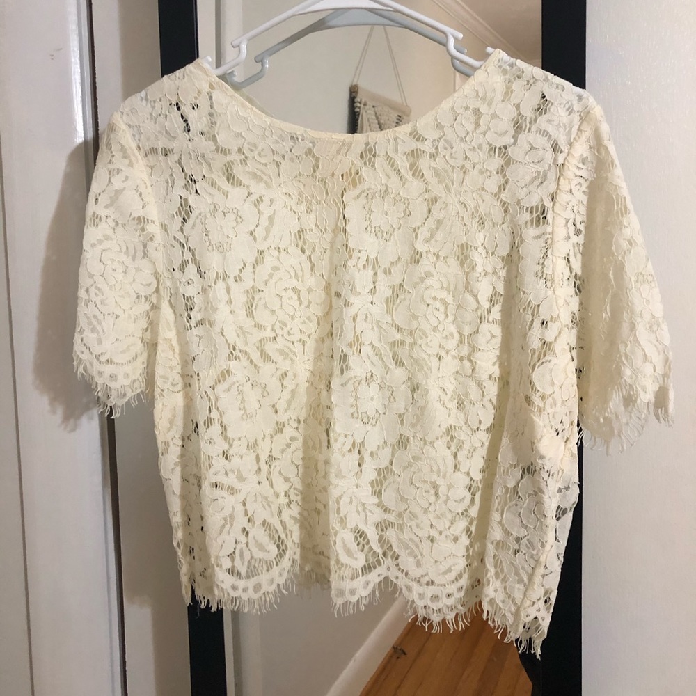 Jenny Yoo lace crop top, Anthropologie, XL